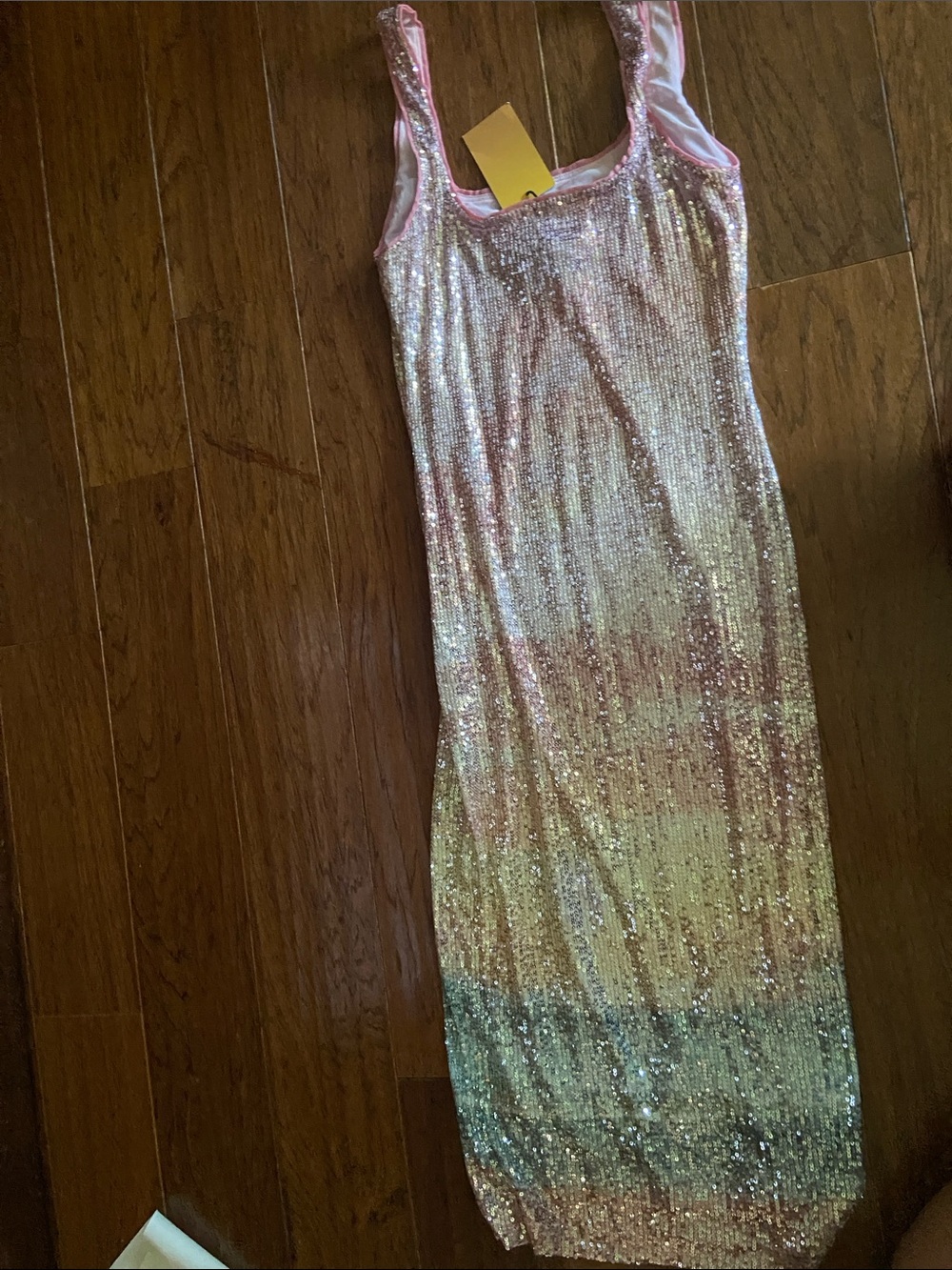 Iridescent Pink Ombre Sequin Maxi Dress - Picture 2 of 3